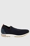 Loro Piana Textile sneakers blue for men - contrast sole. 100% wool. lacing. Country of manufacture: Italy. Care: specialized cleaning - photo 1