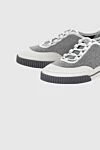 Loro Piana Gray wool sneakers for women - contrasting inserts. wool. lacing. Country of manufacture: Italy. Care: specialized cleaning - photo 5