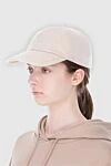 Women's beige cashmere baseball cap Loro Piana - brand logo. 100% cashmere. Country of manufacture: Italy. Care: specialized cleaning - photo 2