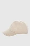 Loro Piana Women's beige cashmere baseball cap - brand logo. 100% cashmere. Country of manufacture: Italy. Care: specialized cleaning - photo 3