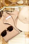 Women's beige cashmere baseball cap Loro Piana - brand logo. 100% cashmere. Country of manufacture: Italy. Care: specialized cleaning - photo 6