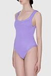 Hunza G Swimsuit compatible with nylon and elastane purple women's - 96% nylon, 4% elastane. Country of origin: England. Care: specialized cleaning - photo 3