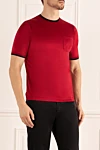 Zilli T-shirt cotton burgundy for men - 100% cotton. Country of manufacture: Italy. Care: specialized cleaning - photo 3