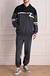 Gray men's sports suit made of cotton and polyamide Zilli - Zilli emblem decor. Composition: 100% cotton, 100% polyamide. Fastener: zipper. Pockets: two side pockets. Hood: yes. Country of origin: France. Care: specialized cleaning - photo 2