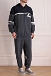 Zilli Gray men's sports suit made of cotton and polyamide - Zilli emblem decor. Composition: 100% cotton, 100% polyamide. Fastener: zipper. Pockets: two side pockets. Hood: yes. Country of origin: France. Care: specialized cleaning - photo 3