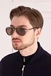 Очки для защиты от солнца коричневые мужские коричневые Chopard - эмблема Chome Hearts . коричневый. Страна производитель: Италия. Уход: специализированная чистка - фото 2