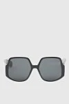 Dior InsideOut 1 large women's sunglasses black round - Logo, golden plated. UV protection. acetate, metal. light-black. Country of origin: France. Care: specialized cleaning - photo 1