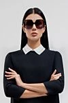 InsideOut 1 large women's sunglasses black round Dior - Logo, golden plated. UV protection. acetate, metal. light-black. Country of origin: France. Care: specialized cleaning - photo 6
