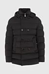 Moorer Men's down jacket made of polyamide black - Stitching. Hood. 100% polyamide. Closure: Zipper, buttons. Two side pockets, two inside pockets. Country of manufacture: Italy. Care: specialized cleaning - photo 1