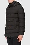 Moorer Men's down jacket made of polyamide black - Stitching. Hood. 100% polyamide. Closure: Zipper, buttons. Two side pockets, two inside pockets. Country of manufacture: Italy. Care: specialized cleaning - photo 3