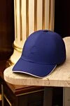 Loro Piana Blue polyester cap for men - Contrasting logo embroidery. 100% polyester. Country of manufacture: Italy. Care: specialized cleaning - photo 5