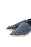 Loro Piana Повседневные лоферы мужские из тёмно-синей замши с комфортной подошвой - контрастная белая подошва. 100% замша. Страна производитель: Италия. Уход: специализированная чистка - фото 5