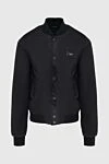 Dolce & Gabbana Black polyamide bomber for men - rubber plate with Dolce & Gabbana logo. Regular fit, Collar, hem and cuffs in stretch jersey. Compound:. External composition: 100% Polyamide. Internal 100% Polyamide. Closure: Front closure with logo buttons. Exterior and interior welt pockets with zippers. Lining: Mesh lining. Insulation: Lightweight inner padding. Country of manufacture: Italy. Care: specialized cleaning - photo 1