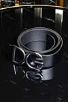Black leather belt for men Dolce & Gabbana - DG logo buckle:. Plate buckle and mushroom closure Single loop belt clip. External composition: 100% Calfskin. Internal 100% Calfskin. Size: Belt width 25 mm. Country of origin: Italy. Care: specialized cleaning - photo 4