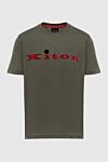 Kiton Green cotton T-shirt for men - Decor: embroidery logo. Composition: 100% cotton. Country of manufacture: Italy. Care: specialized cleaning - photo 1