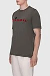 Kiton Green cotton T-shirt for men - Decor: embroidery logo. Composition: 100% cotton. Country of manufacture: Italy. Care: specialized cleaning - photo 3