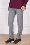 PT01 (Pantaloni Torino) Men's gray polyester and wool trousers - Decor: hip pocket. Composition: 54% polyester, 44% wool, 2% elastane. Closure: button, zipper. Pockets: three side pockets, two back pockets. Country of origin: Italy. Care: specialized cleaning - photo 3