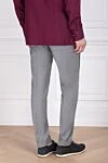 Men's gray polyester and wool trousers PT01 (Pantaloni Torino) - Decor: hip pocket. Composition: 54% polyester, 44% wool, 2% elastane. Closure: button, zipper. Pockets: three side pockets, two back pockets. Country of origin: Italy. Care: specialized cleaning - photo 4