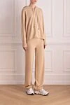 Peserico Women's beige walking suit - 70% wool, 20% silk, 10% cashmere. Closure: drawstring, zipper. chest pocket. Hood: yes. Country of manufacture: Italy. Care: specialized cleaning - photo 3