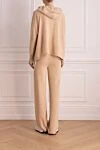 Women's beige walking suit Peserico - 70% wool, 20% silk, 10% cashmere. Closure: drawstring, zipper. chest pocket. Hood: yes. Country of manufacture: Italy. Care: specialized cleaning - photo 4