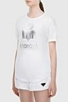 Isabel Marant White linen T-shirt for women - logo print. 100% linen. Country of manufacture: Italy. Care: specialized cleaning - photo 3