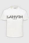 Lanvin White cotton T-shirt for women - logo print. 100% cotton. Country of manufacture: Italy. Care: specialized cleaning - photo 1