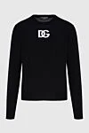 Dolce & Gabbana Wool and polyester jumper black for men - DG logo template. 73% wool, 27% polyester. Country of manufacture: Italy. Care: specialized cleaning - photo 1