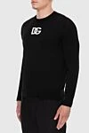 Dolce & Gabbana Wool and polyester jumper black for men - DG logo template. 73% wool, 27% polyester. Country of manufacture: Italy. Care: specialized cleaning - photo 3