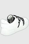 White leather sneakers for men Dolce & Gabbana - logo. 80% genuine leather, 20% polyamide. Country of manufacture: Italy. Care: specialized cleaning - photo 4