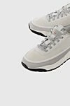 Santoni Gray leather sneakers for men - logo, contrast sole. 100% leather. lacing. Country of manufacture: Italy. Care: specialized cleaning - photo 5