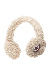 Women's beige fur headphones with logo Dior - logo. 100% natural fur. Country of origin: France. Care: specialized cleaning - photo 4