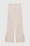 Loro Piana Cashmere beige pants for women - free cut, slits on the legs. 100% cashmere. elastic belt. Country of origin: Italy. Care: specialized cleaning - photo 1