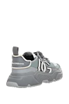 Gray men's sneakers made of genuine leather and polyester Dolce & Gabbana - 80% genuine leather, 20% polyester. Country of manufacture: Italy. Care: specialized cleaning - photo 4