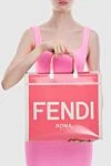 Сумка из розового текстиля. женская Fendi - логотип. текстиль. Страна производитель: Италия. Уход: специализированная чистка - фото 2