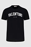 Valentino Black cotton T-shirt for men - logo print. 100% cotton. Country of manufacture: Italy. Care: specialized cleaning - photo 1