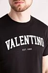 Valentino Black cotton T-shirt for men - logo print. 100% cotton. Country of manufacture: Italy. Care: specialized cleaning - photo 5