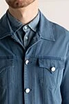 Scissor Scriptor Blue denim jacket for men - worn effect. four pockets. 33% modal, 33% polyester (PL), 25% cotton, 9% polyurethane. buttons. Country of manufacture: Italy. Care: specialized cleaning - photo 5