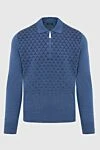 Massimo Sforza Wool long sleeve polo blue for men - Geometric pattern. Long sleeve. 100% wool. Closure: Zipper. Country of manufacture: Italy. Care: specialized cleaning - photo 1