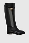 Dior High black women's boots with CD strap - Logo. 100% Genuine Leather. Heel height: 8 cm. Country of origin: France. Care: specialized cleaning - photo 1