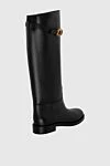 High black women's boots with CD strap Dior - Logo. 100% Genuine Leather. Heel height: 8 cm. Country of origin: France. Care: specialized cleaning - photo 4