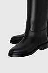 Dior High black women's boots with CD strap - Logo. 100% Genuine Leather. Heel height: 8 cm. Country of origin: France. Care: specialized cleaning - photo 5