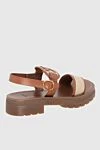 Sandals brown women's with logo Celine - Leather logo patch, logo embossing on the sole. 70% genuine leather, 30% textile. Buckle. Insole: Leather. Country of origin: Italy. Care: specialized cleaning - photo 4