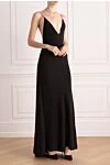 Celine V-тәрізді мойын сызығы бар қара әйелдер кешкі көйлегі - Қосымша: ринстондар. Құрамы: 100% жібек. Шығарылған елі: Италия. Күтім: арнайы тазалау - фото 3