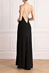 V-тәрізді мойын сызығы бар қара әйелдер кешкі көйлегі Celine - Қосымша: ринстондар. Құрамы: 100% жібек. Шығарылған елі: Италия. Күтім: арнайы тазалау - фото 4