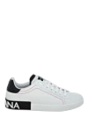 Dolce & Gabbana White leather sneakers for men - Decoration: logo on the tongue. genuine leather. lacing. Country of manufacture: Italy. Care: specialized cleaning - photo 1