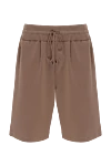 Cesare di Napoli Cotton shorts for men, brown - 100% cotton. zipper, drawstring. two side pockets. Country of manufacture: Italy. Care: specialized cleaning - photo 1