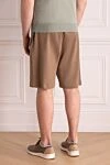 Cotton shorts for men, brown Cesare di Napoli - 100% cotton. zipper, drawstring. two side pockets. Country of manufacture: Italy. Care: specialized cleaning - photo 4