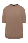 Cesare di Napoli Cotton short sleeve jumper brown for men - Short sleeve. 100% cotton. Country of manufacture: Italy. Care: specialized cleaning - photo 1