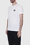 Dolce & Gabbana White cotton T-shirt for men - logo. 100% cotton. Country of manufacture: Italy. Care: specialized cleaning - photo 3