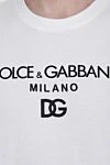 Dolce & Gabbana White cotton T-shirt for men - logo. 100% cotton. Country of manufacture: Italy. Care: specialized cleaning - photo 5